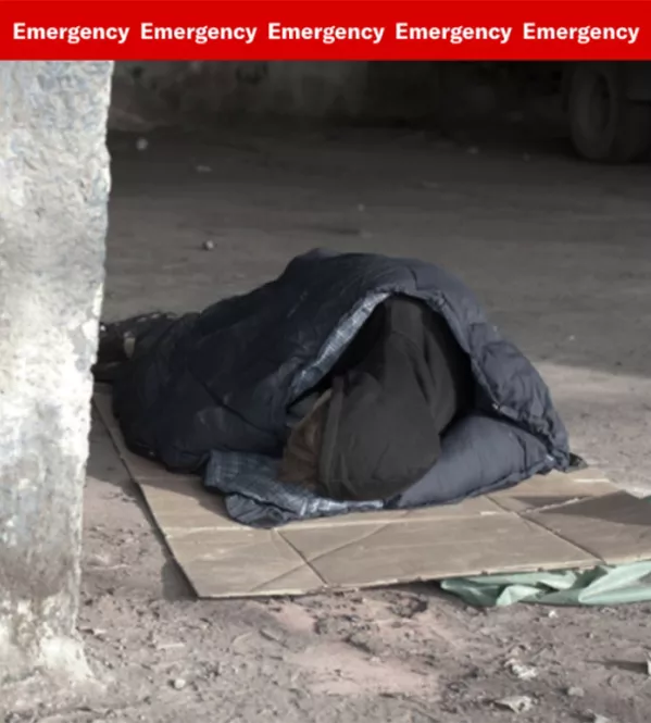 Homeless kid sleeping on the pavement | Covenant House - May Emergency - Donate Now