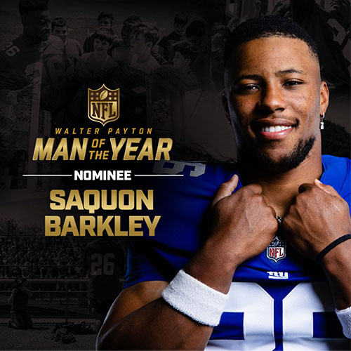 Walter Payton Man of the Year NFL nominee and NY Giants player - Saquon Barkley | Covenant House 