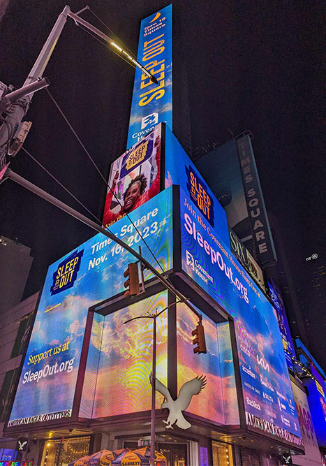 Covenant House Sleep Out at Times Square | Providing safe shelter and care to homeless kids