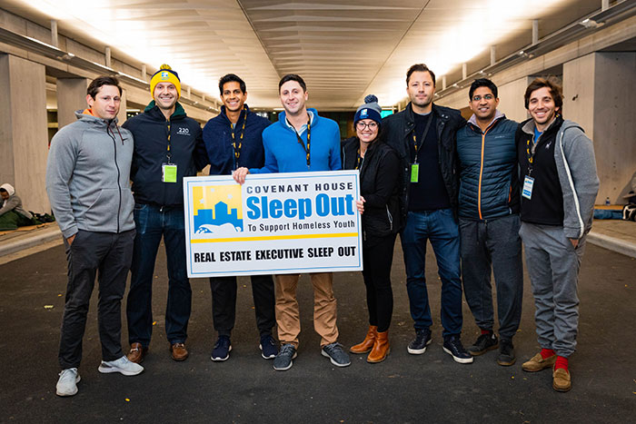 Covenant House Sleep Out real estate executive volunteers