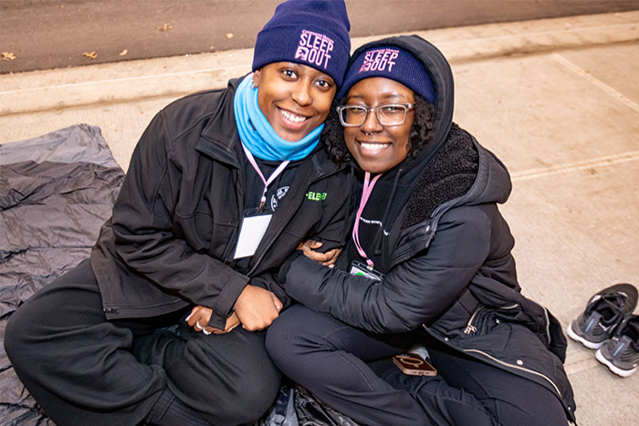 Covenant House Volunteers sleeping out