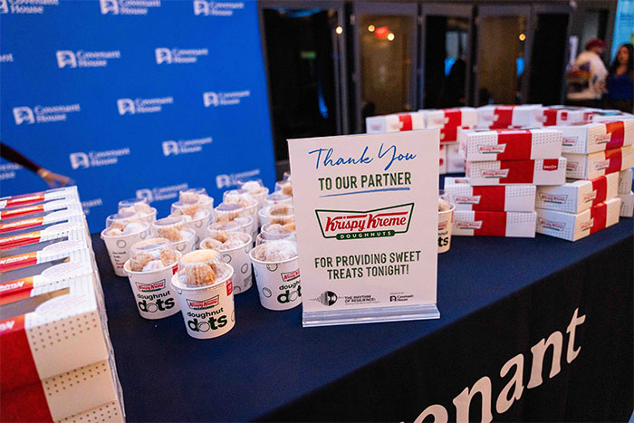 Covenant House's partner Krispy Kreme providing donuts and treats at Mental Health Panel/Music Showcase with Republic Records