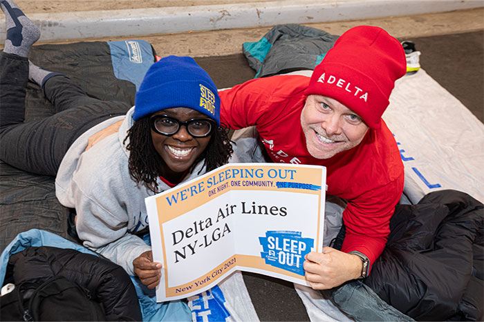 Covenant House Global 2025 Sleep Out Delta Air Lines volunteers