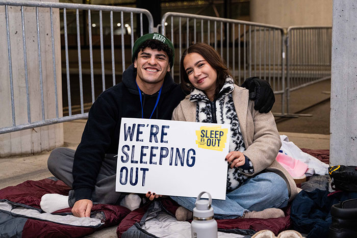 Covenant House Global 2025 Sleep Out pair of volunteers 