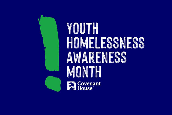 Covenant House Youth Homelessness Awareness month graphic that says 