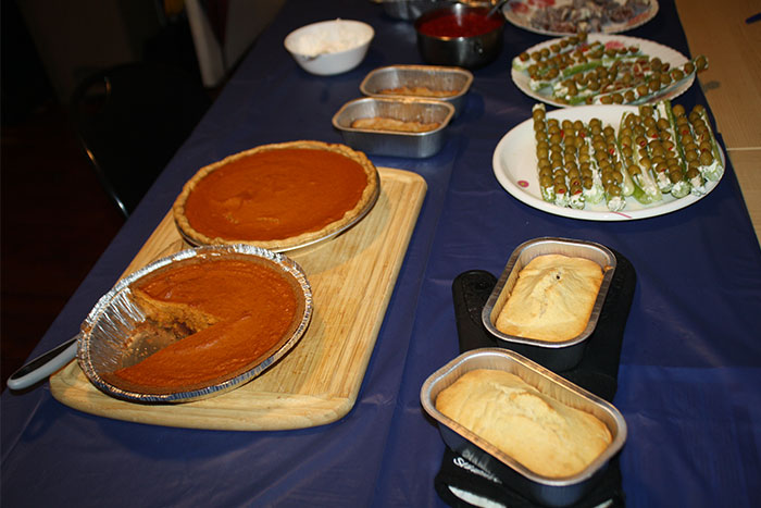 Covenant House holiday meals like pumpkin pie, banana bread, etc.