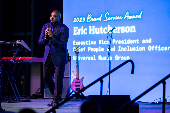 honored Eric with the Board Service Award at our 2023 Night of Covenant House Stars gala