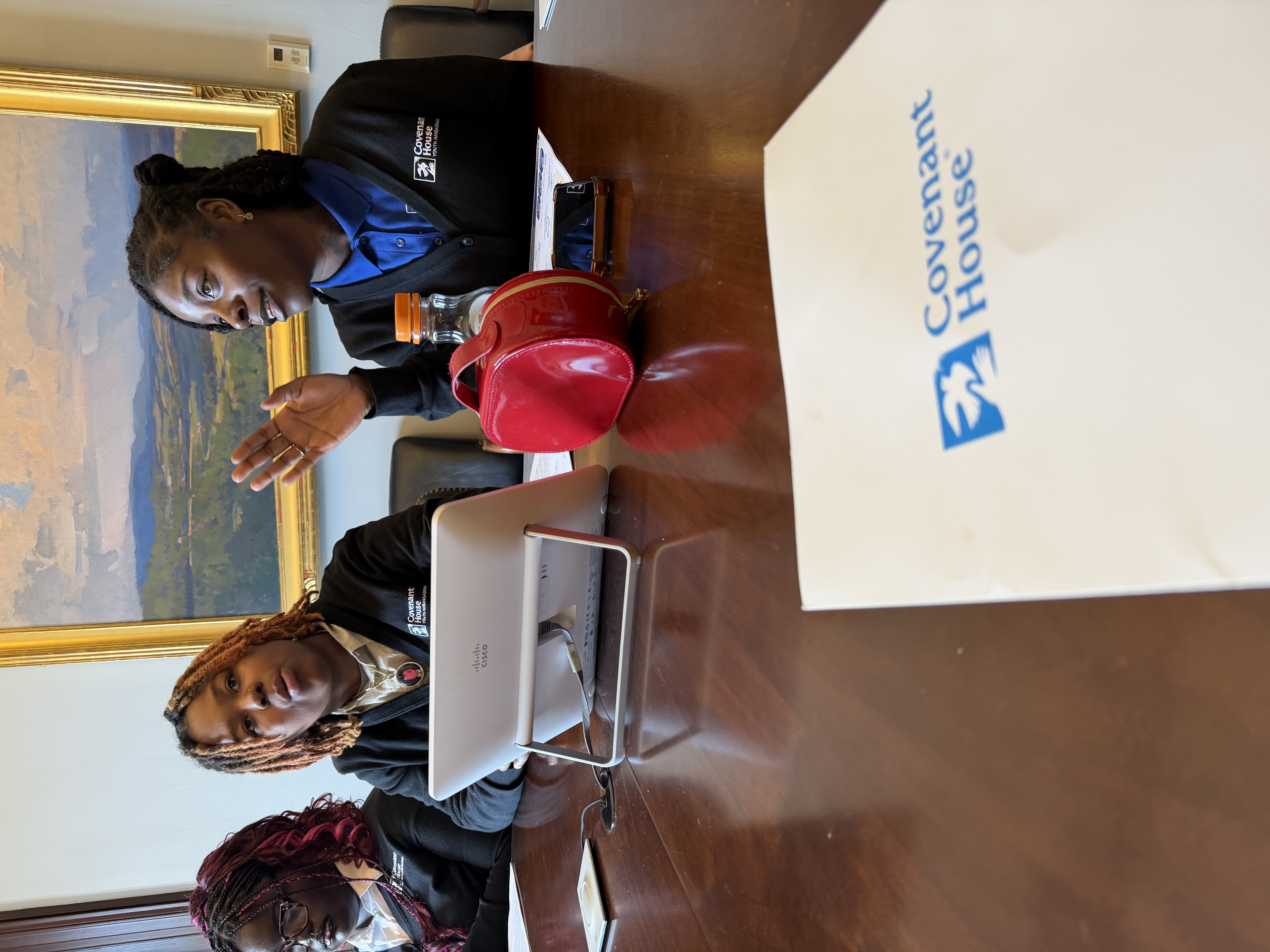 Covenant House youth advocates in a meeting room at the U.S. Capitol on Covenant House Hill Day 2025.