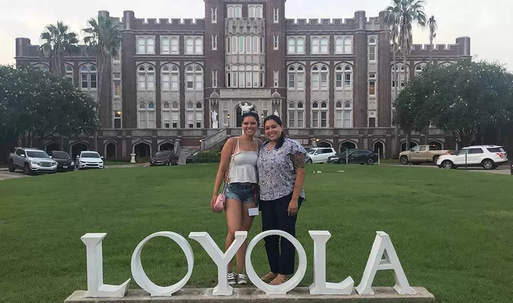 Angelyss and Carolina at Loyola University