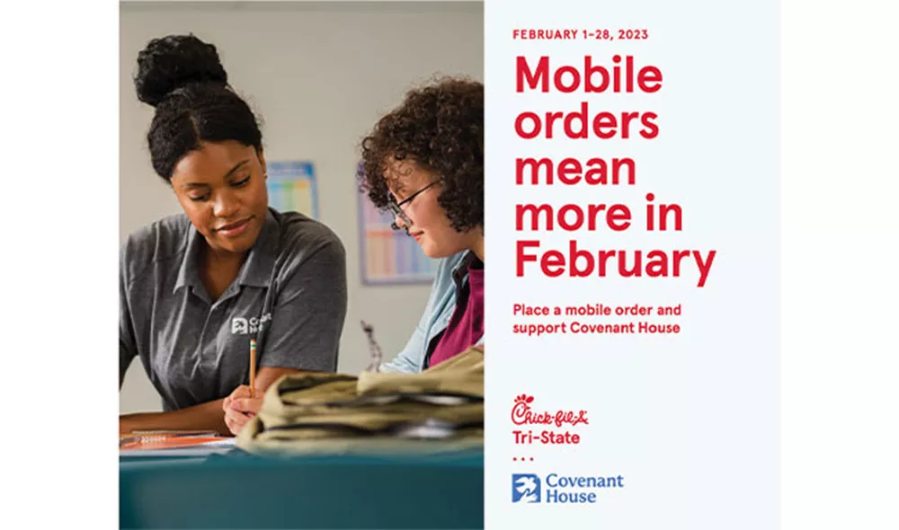 Chick-fil-A ad for mobile means more February campaign in support of Covenant House