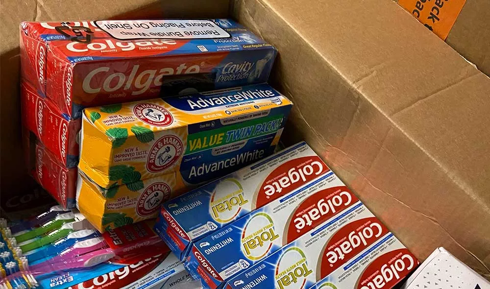 Packs of toothpaste and toothbrushes | Covenant House