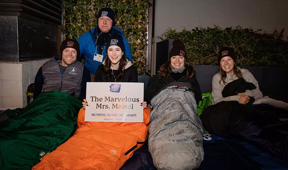 The Marvelous Mrs. Maisel cast sleeping out | Covenant House