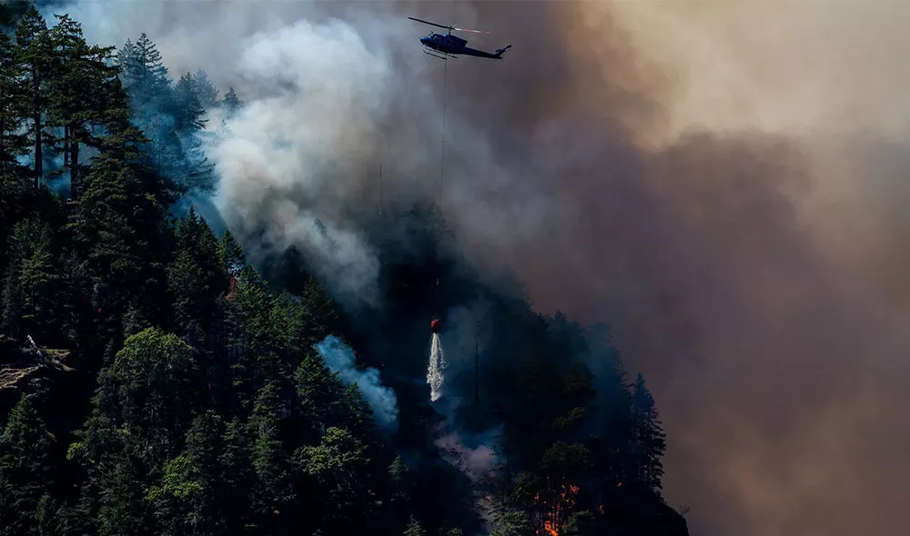 helicopter amongst wildfire | Covenant House