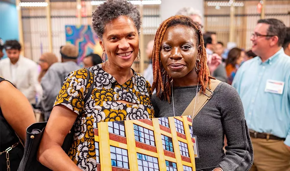 youth artist and patron at Covenant House New York Youth Art Show 2025