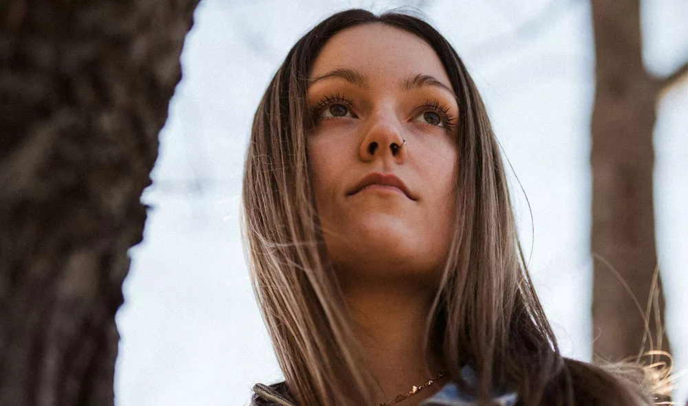 homeless teen girl outdoors