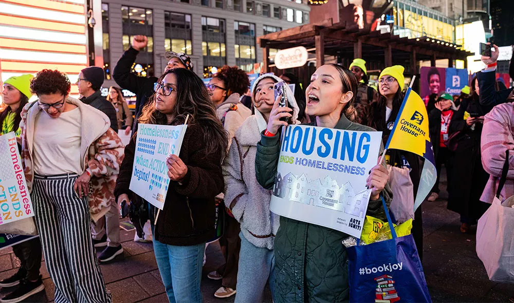 Covenant House Youth Homelessness Awareness Month Rally at NYC Times Square
