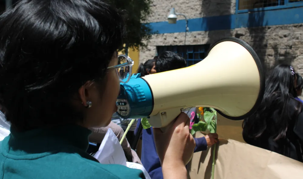 Mateo from Covenant House Guatemala celebrates Pride Month at a street parade.