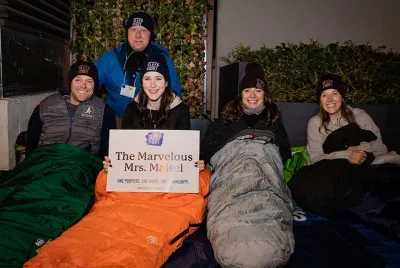 The Marvelous Mrs. Maisel cast sleeping out | Covenant House