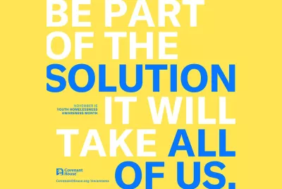 Youth Homelessness Awareness Month graphic - Covenant House 