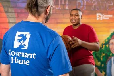 Covenant House staff providing mental health care to homeless youth in need