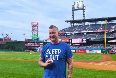 Covenant House CEO Bill Bedrossian at Citizen's Bank Park for first pitch at Philadelphia Phillies game