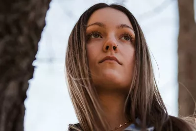 homeless teen girl outdoors