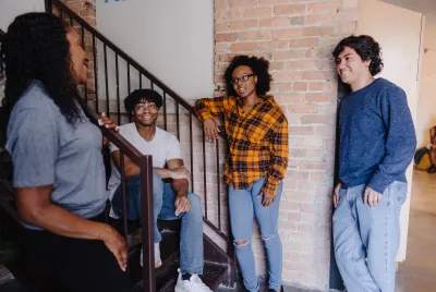 Youth gather to discuss volunteer opportunities at their local Covenant House.