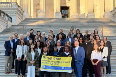 Covenant House staff, youth, and supporters gather on steps of the Capitol on Hill Day 2025.