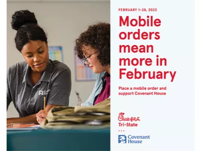 Chick-fil-A ad for mobile means more February campaign in support of Covenant House