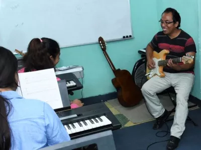 Music Teacher Esteban Monroy at Covenant House Guatemala