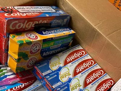 Packs of toothpaste and toothbrushes | Covenant House