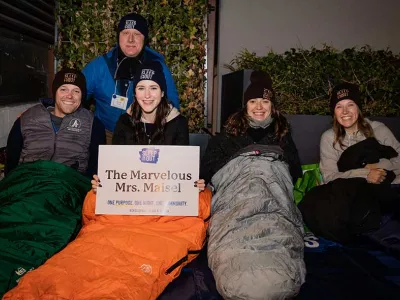 The Marvelous Mrs. Maisel cast sleeping out | Covenant House