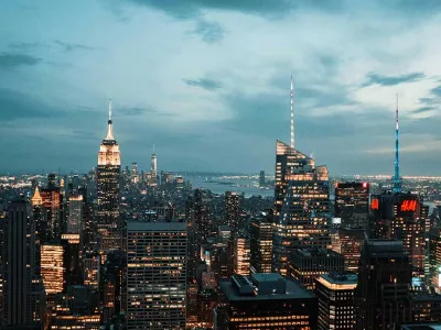 NYC skyline and sky turning dark | Covenant House
