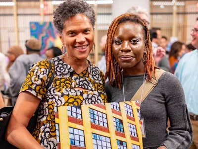 youth artist and patron at Covenant House New York Youth Art Show 2025