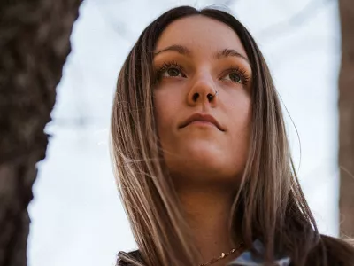 homeless teen girl outdoors