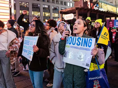 Covenant House Youth Homelessness Awareness Month Rally at NYC Times Square