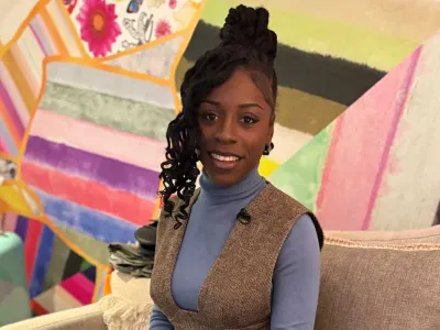 Covenant House homeless youth ambassador Leora at Kelly Clarkson show