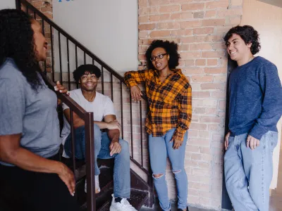 Youth gather to discuss volunteer opportunities at their local Covenant House.