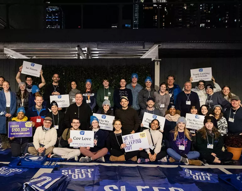 Covenant House Sleep Out Volunteers group photo