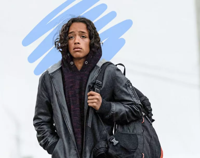 sad homeless teenage boy with backpack | Covenant House - Donate Now