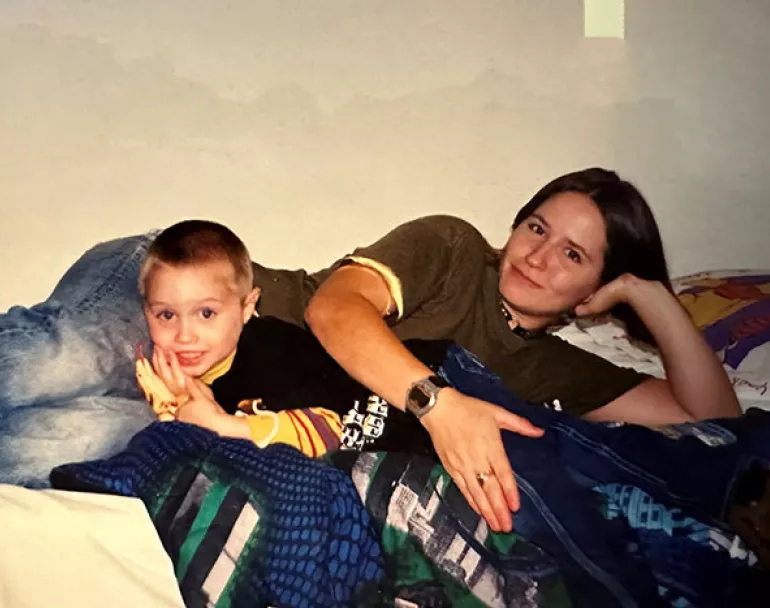 April Hunziker and her son at age 4 at Covenant House Alaska in 1998