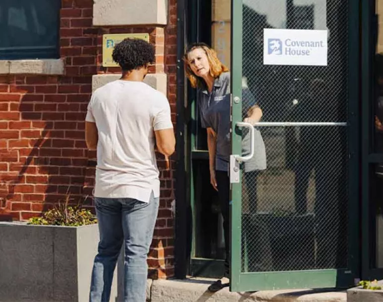 Homeless youth arriving at Covenant House shelter | Donate Now