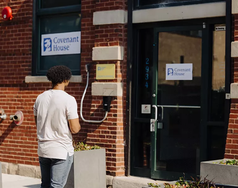 Covenant House youth entered homeless shelter site