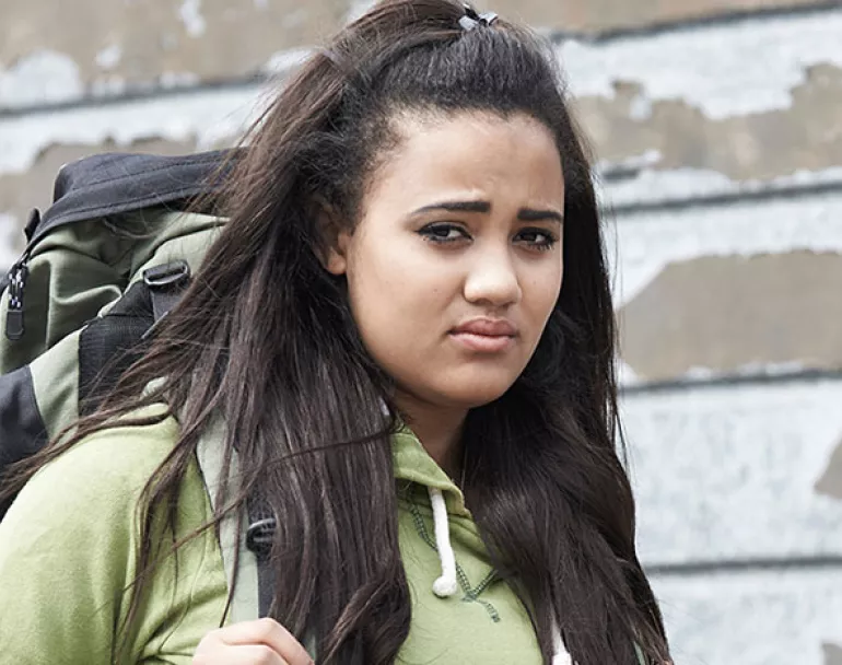 homeless girl with backpack | Covenant House