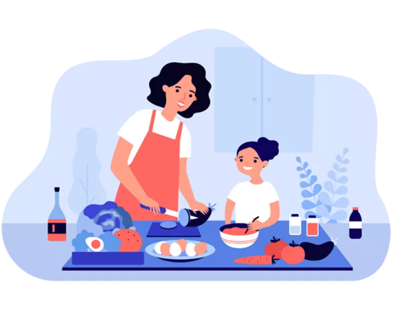 Adult and youth cooking meal together | Covenant House - Donate today to provide nourishing meals to homeless young people