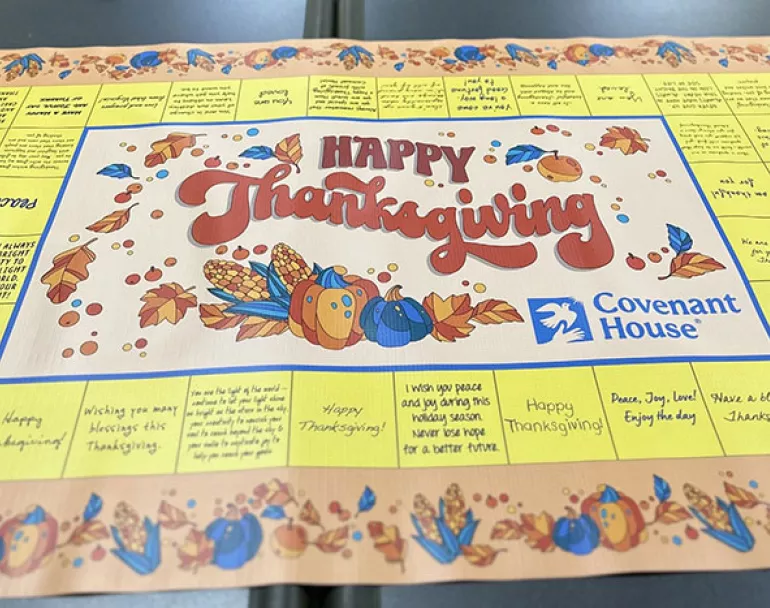 Covenant House Thanksgiving Table Runner - Donate to support homeless kids 