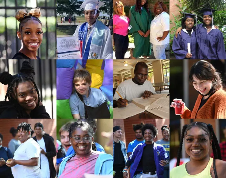 Collage of homeless teens and youth at Covenant House 