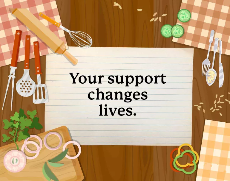 Covenant House recipe graphic | Donate today to nourish homeless kids