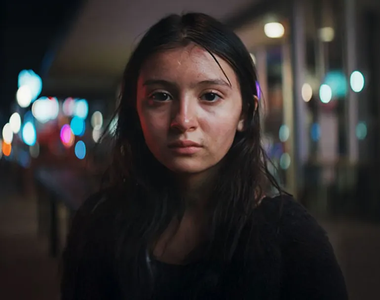 homeless young girl outside | Covenant House