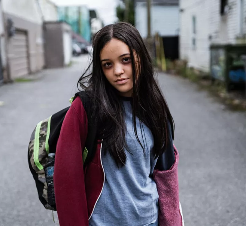 Young homeless girl in Latin America